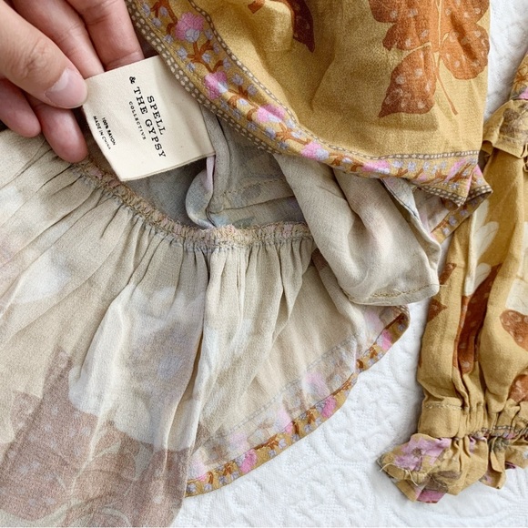 Spell & The Gypsy Collective Wild Bloom Long Sleeve Playdress, Mustard - Picture 12 of 16